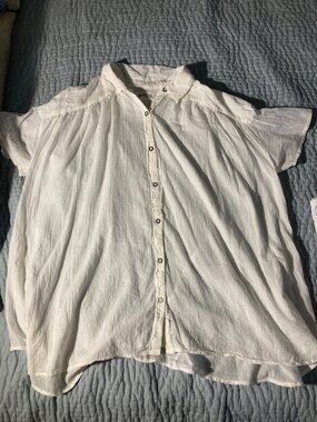 We the Free 100% cotton gauze oversized button up size L